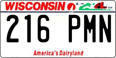WI license plate 216PMN