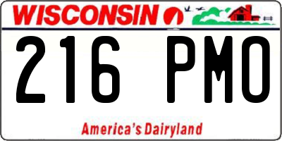 WI license plate 216PMO