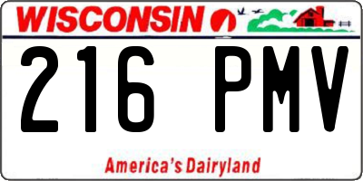 WI license plate 216PMV