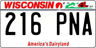WI license plate 216PNA