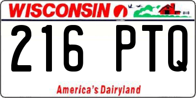 WI license plate 216PTQ