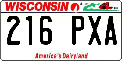WI license plate 216PXA