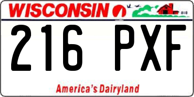 WI license plate 216PXF