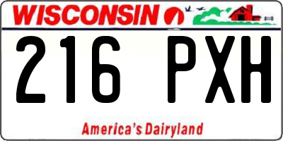 WI license plate 216PXH