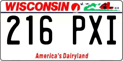 WI license plate 216PXI