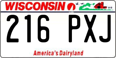 WI license plate 216PXJ