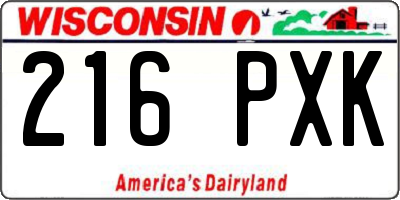 WI license plate 216PXK