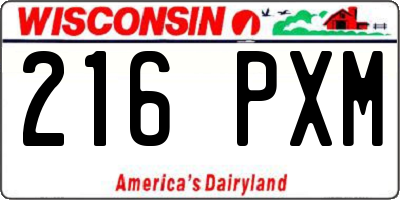 WI license plate 216PXM