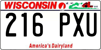 WI license plate 216PXU