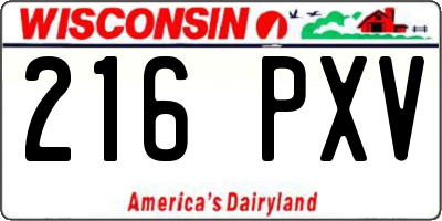 WI license plate 216PXV