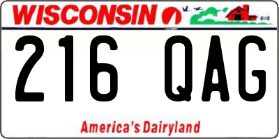 WI license plate 216QAG