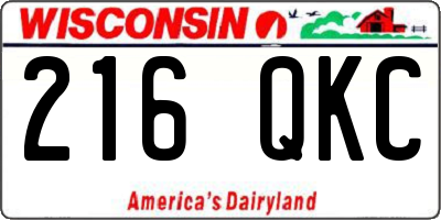 WI license plate 216QKC