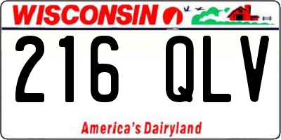 WI license plate 216QLV