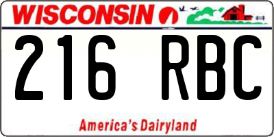 WI license plate 216RBC