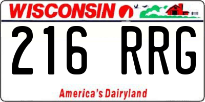 WI license plate 216RRG
