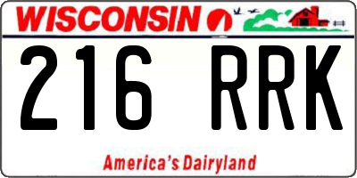 WI license plate 216RRK