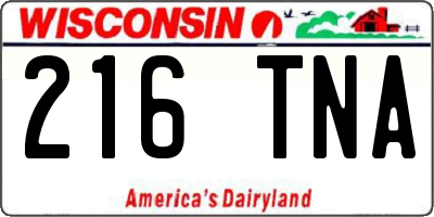 WI license plate 216TNA