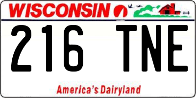 WI license plate 216TNE