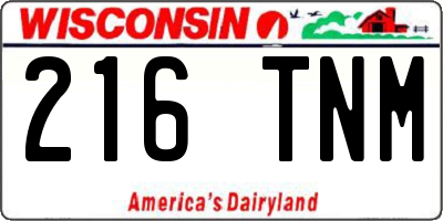 WI license plate 216TNM