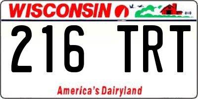 WI license plate 216TRT