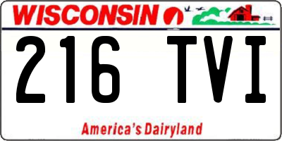 WI license plate 216TVI