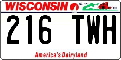 WI license plate 216TWH