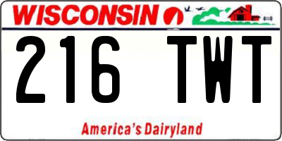 WI license plate 216TWT