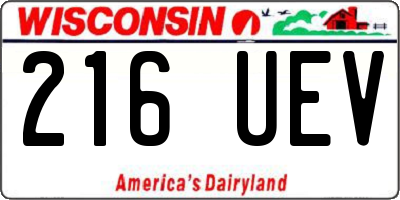 WI license plate 216UEV