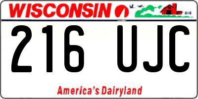 WI license plate 216UJC