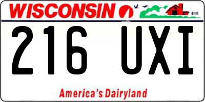 WI license plate 216UXI