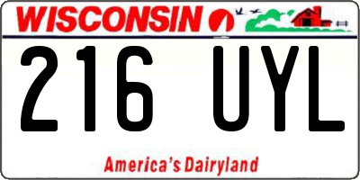 WI license plate 216UYL