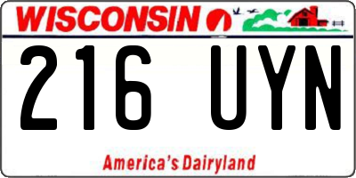 WI license plate 216UYN