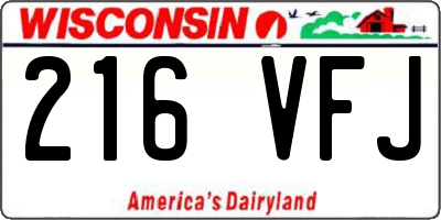 WI license plate 216VFJ