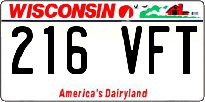 WI license plate 216VFT