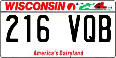 WI license plate 216VQB