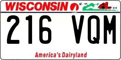 WI license plate 216VQM