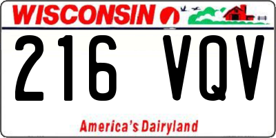 WI license plate 216VQV