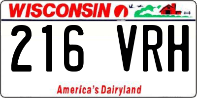 WI license plate 216VRH