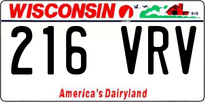 WI license plate 216VRV