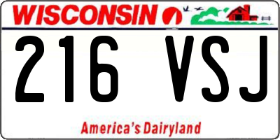 WI license plate 216VSJ