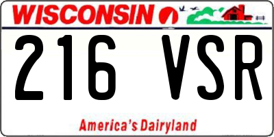 WI license plate 216VSR