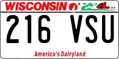 WI license plate 216VSU