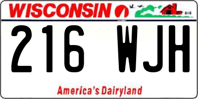 WI license plate 216WJH