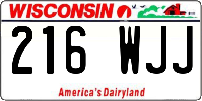 WI license plate 216WJJ