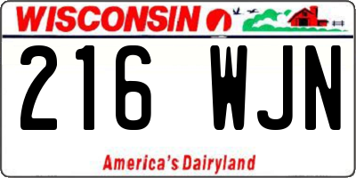 WI license plate 216WJN