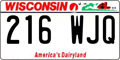 WI license plate 216WJQ