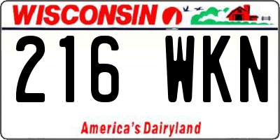 WI license plate 216WKN