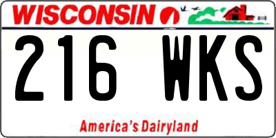 WI license plate 216WKS