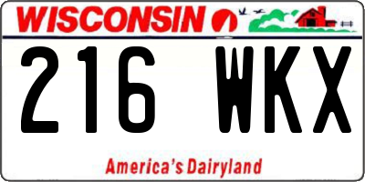 WI license plate 216WKX