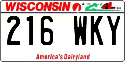 WI license plate 216WKY